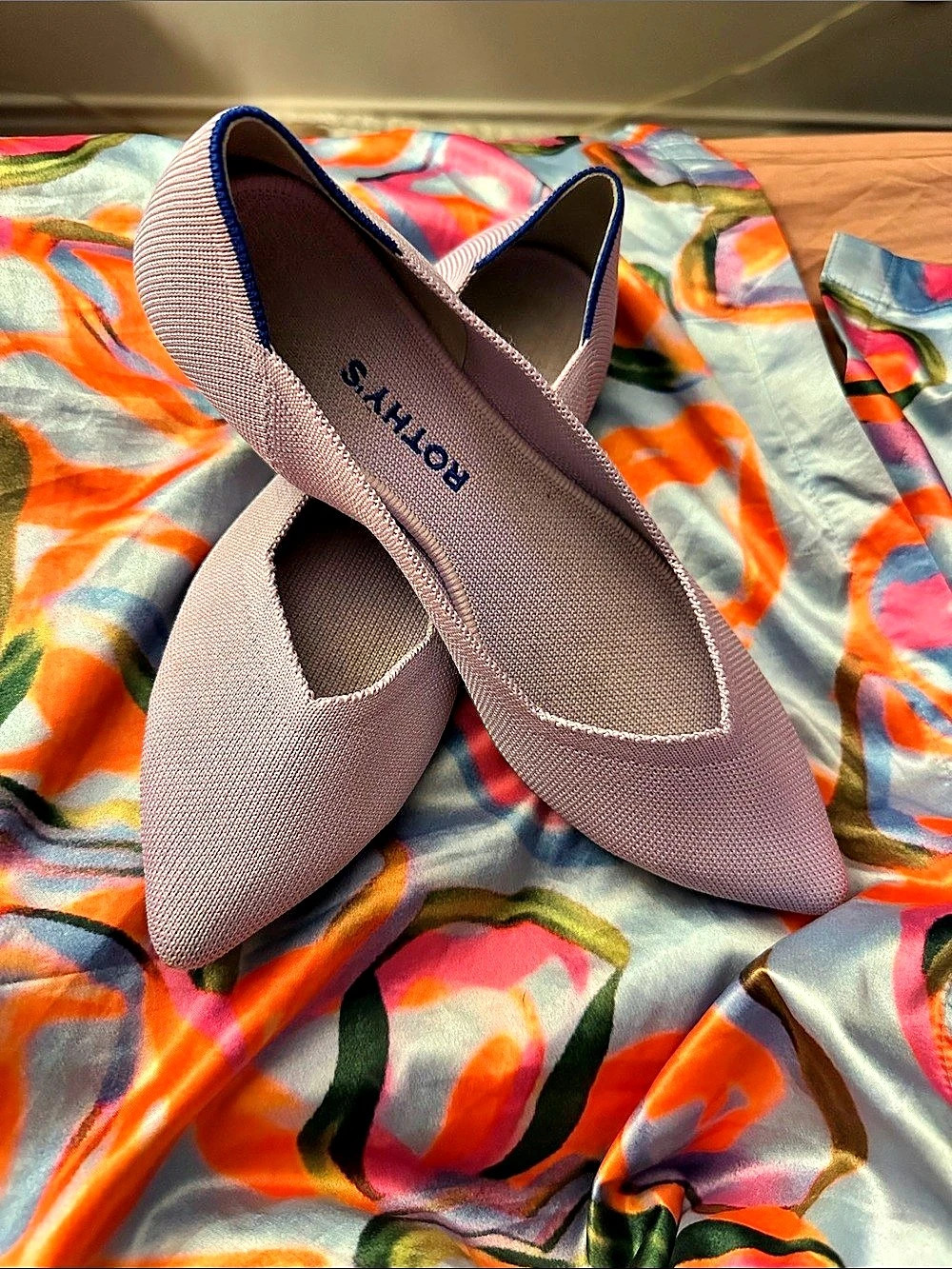 Rothy's The Point Pointed-Toe Flats in Lilac US 9.5